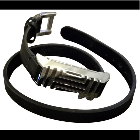 Tory Burch Black Leather Fitbit Wrap Bracelet - Picture 2 of 5